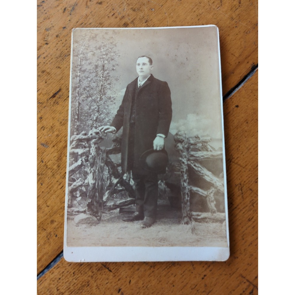Antique Cabinet Card Man Photo 1800s Victorian Portrait Hoosick Falls New York
